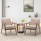 Upholstered Accent Chair with Solid Wood Frame – Black Leather / Gray / Pink / Black / Brown / Blue / Dark Brown / Light Camel, 1-Person Use