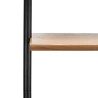 2-Shelf Leaning Desk with Mahogany Frame – White / Natural+Charcoal / Black / Honey Brown+Charcoal, 1-Person Use