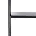 2-Shelf Leaning Desk with Mahogany Frame – White / Natural+Charcoal / Black / Honey Brown+Charcoal, 1-Person Use
