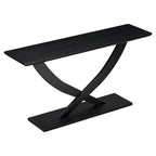 Rustic Console Table with Cross-Leg Design – Black / Brown, 1-Unit