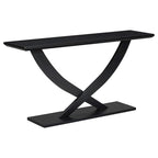 Rustic Console Table with Cross-Leg Design – Black / Brown, 1-Unit