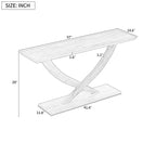 Rustic Console Table with Cross-Leg Design – Black / Brown, 1-Unit