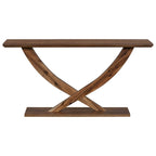 Rustic Console Table with Cross-Leg Design – Black / Brown, 1-Unit