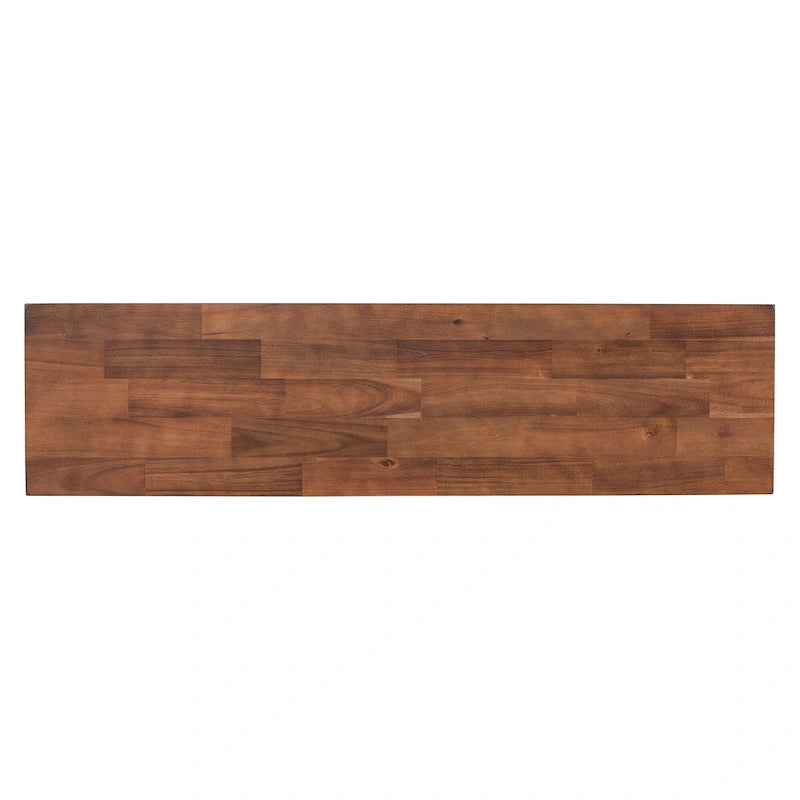 Rustic Console Table with Cross-Leg Design – Black / Brown, 1-Unit