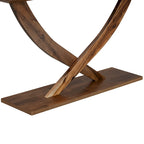 Rustic Console Table with Cross-Leg Design – Black / Brown, 1-Unit