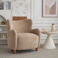 Fabric Wingback Accent Chair with Tapered Legs – Camel / White / Pinkish Purple / Brown / Olive Green / Gray Blue, 1-Person Use