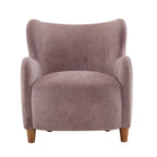 Fabric Wingback Accent Chair with Tapered Legs – Camel / White / Pinkish Purple / Brown / Olive Green / Gray Blue, 1-Person Use