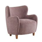 Fabric Wingback Accent Chair with Tapered Legs – Camel / White / Pinkish Purple / Brown / Olive Green / Gray Blue, 1-Person Use
