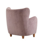 Fabric Wingback Accent Chair with Tapered Legs – Camel / White / Pinkish Purple / Brown / Olive Green / Gray Blue, 1-Person Use