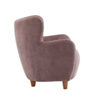 Fabric Wingback Accent Chair with Tapered Legs – Camel / White / Pinkish Purple / Brown / Olive Green / Gray Blue, 1-Person Use