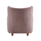 Fabric Wingback Accent Chair with Tapered Legs – Camel / White / Pinkish Purple / Brown / Olive Green / Gray Blue, 1-Person Use