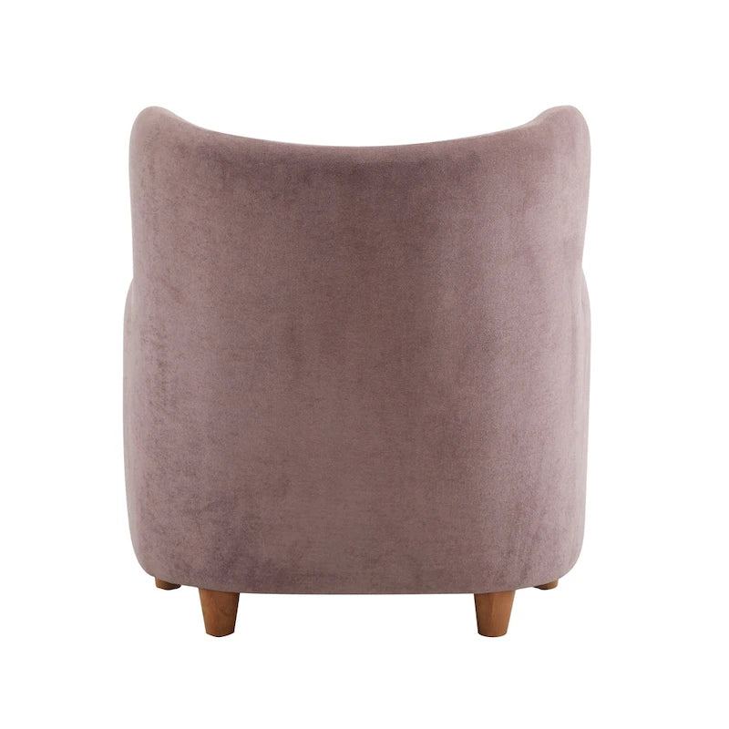 Fabric Wingback Accent Chair with Tapered Legs – Camel / White / Pinkish Purple / Brown / Olive Green / Gray Blue, 1-Person Use