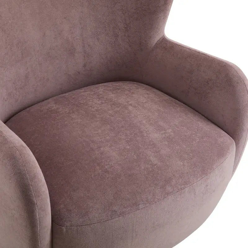 Fabric Wingback Accent Chair with Tapered Legs – Camel / White / Pinkish Purple / Brown / Olive Green / Gray Blue, 1-Person Use