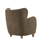 Fabric Wingback Accent Chair with Tapered Legs – Camel / White / Pinkish Purple / Brown / Olive Green / Gray Blue, 1-Person Use