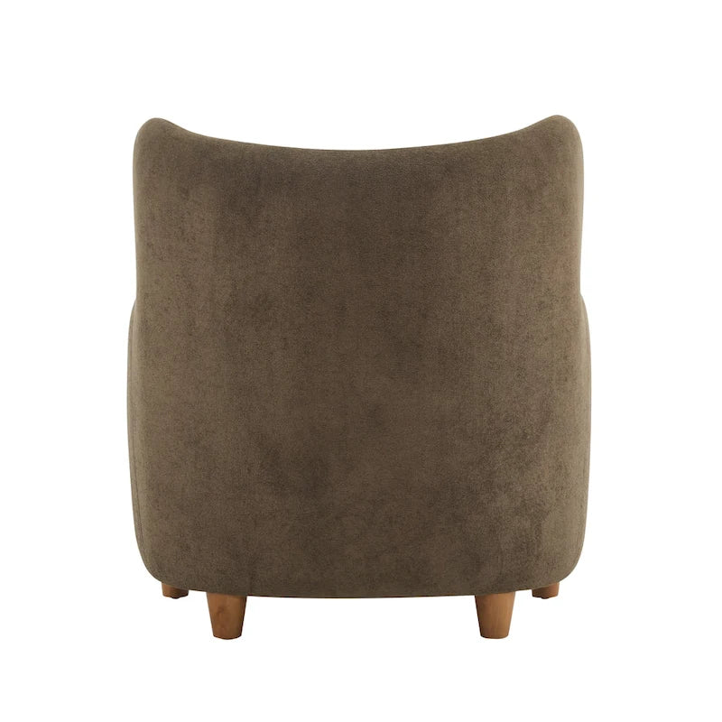 Fabric Wingback Accent Chair with Tapered Legs – Camel / White / Pinkish Purple / Brown / Olive Green / Gray Blue, 1-Person Use