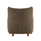 Fabric Wingback Accent Chair with Tapered Legs – Camel / White / Pinkish Purple / Brown / Olive Green / Gray Blue, 1-Person Use
