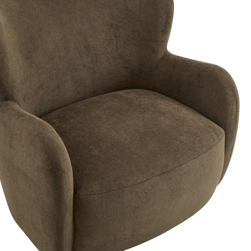 Fabric Wingback Accent Chair with Tapered Legs – Camel / White / Pinkish Purple / Brown / Olive Green / Gray Blue, 1-Person Use
