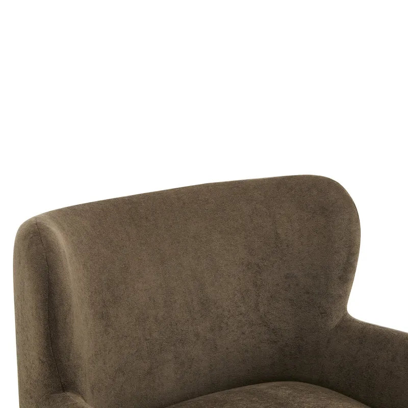 Fabric Wingback Accent Chair with Tapered Legs – Camel / White / Pinkish Purple / Brown / Olive Green / Gray Blue, 1-Person Use