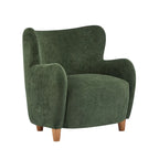 Fabric Wingback Accent Chair with Tapered Legs – Camel / White / Pinkish Purple / Brown / Olive Green / Gray Blue, 1-Person Use