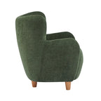 Fabric Wingback Accent Chair with Tapered Legs – Camel / White / Pinkish Purple / Brown / Olive Green / Gray Blue, 1-Person Use