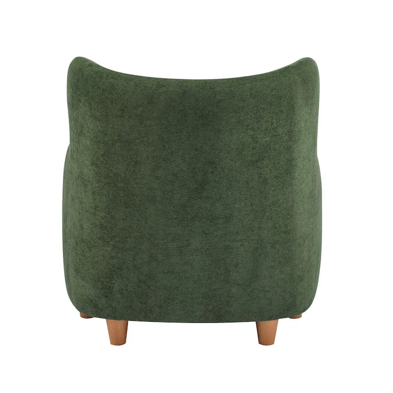 Fabric Wingback Accent Chair with Tapered Legs – Camel / White / Pinkish Purple / Brown / Olive Green / Gray Blue, 1-Person Use