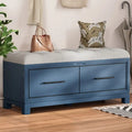 Shoe Bench with Removable Cushion, Hidden Storage and Safety Hinge – Navy Blue / Natural / White / Espresso, 1-2 Person Use