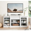 TV Stand with Storage Cabinet and 5 Adjustable Shelves for TVs up to 65" – White, 1-Person Use