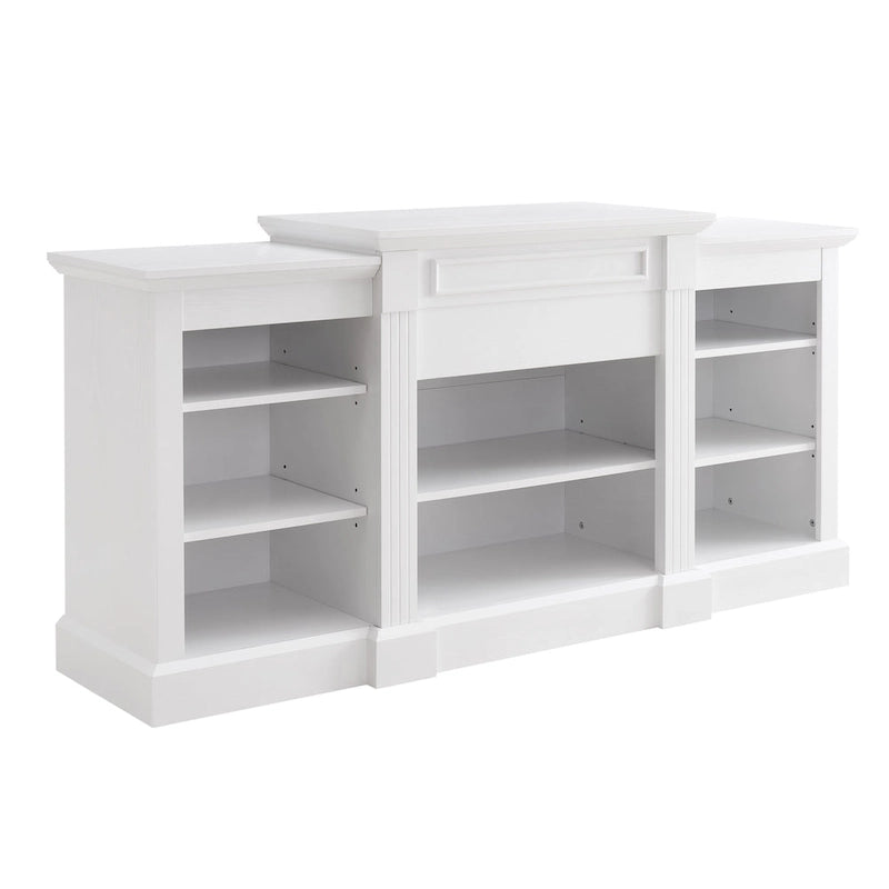 TV Stand with Storage Cabinet and 5 Adjustable Shelves for TVs up to 65" – White, 1-Person Use