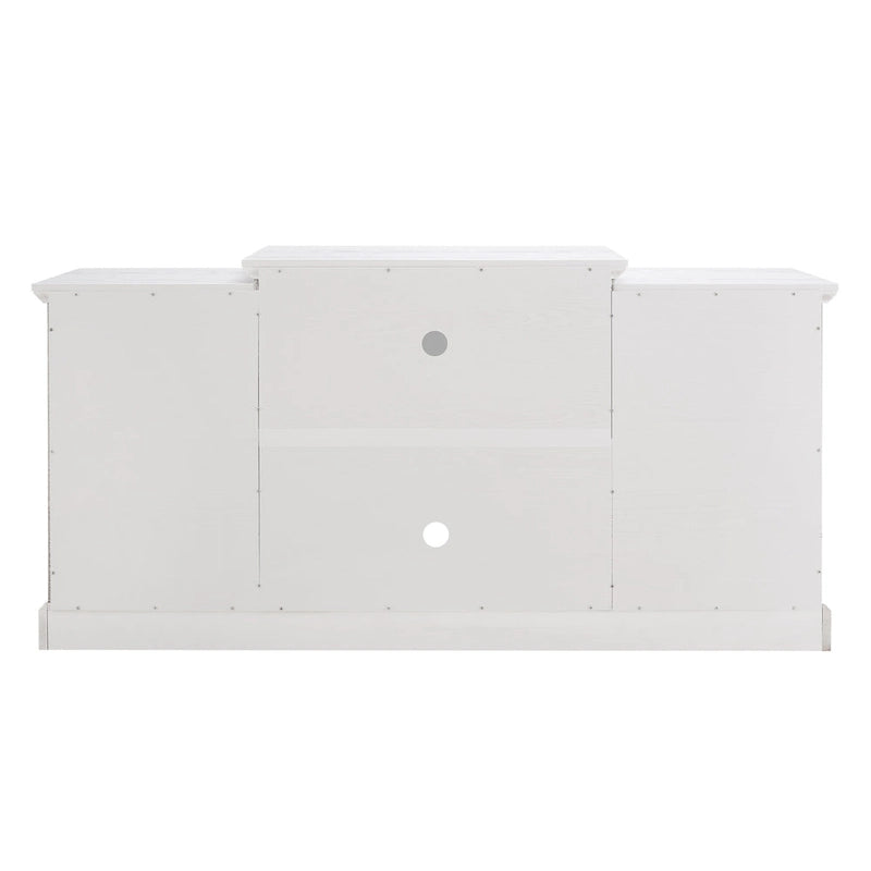 TV Stand with Storage Cabinet and 5 Adjustable Shelves for TVs up to 65" – White, 1-Person Use