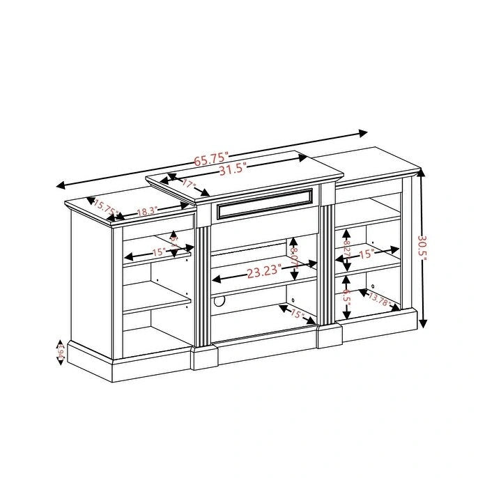 TV Stand with Storage Cabinet and 5 Adjustable Shelves for TVs up to 65" – White, 1-Person Use