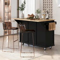 Rolling Kitchen Cart with Drop-Leaf Countertop – Black / Blue / White, 1-Person Use