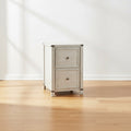 OS Home & Office Furniture Two Drawer File Cabinet in Champagne Oak Wood Veneer