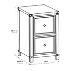 2-Drawer Letter-Size File Cabinet in Champagne Oak Wood Veneer – Off-White, 1-Unit