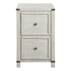 2-Drawer Letter-Size File Cabinet in Champagne Oak Wood Veneer – Off-White, 1-Unit