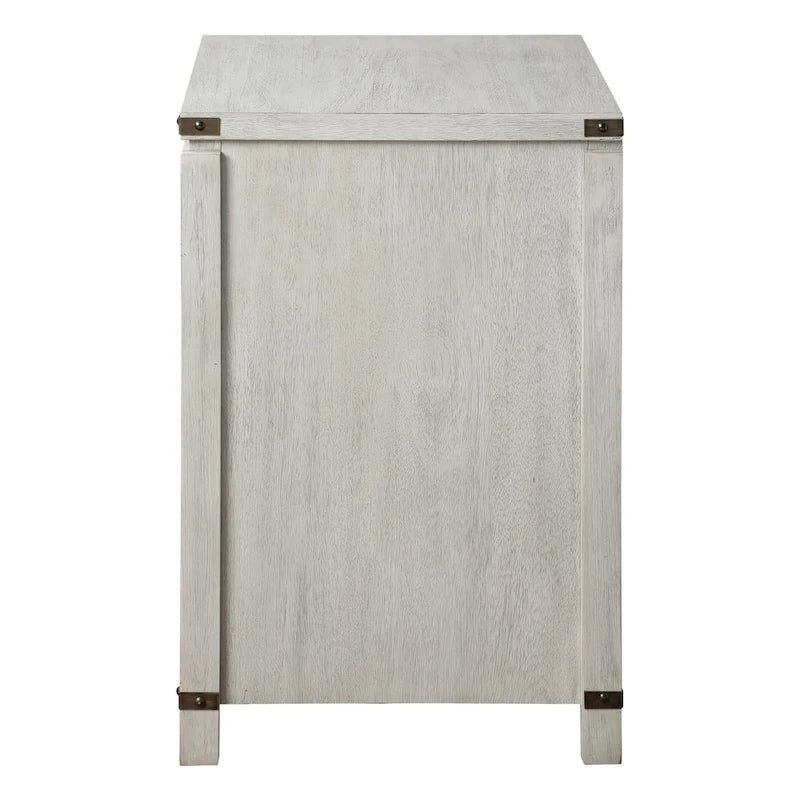 2-Drawer Letter-Size File Cabinet in Champagne Oak Wood Veneer – Off-White, 1-Unit