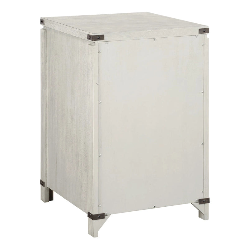 2-Drawer Letter-Size File Cabinet in Champagne Oak Wood Veneer – Off-White, 1-Unit