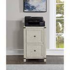 2-Drawer Letter-Size File Cabinet in Champagne Oak Wood Veneer – Off-White, 1-Unit