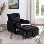 3-in-1 Convertible Sleeper Chair with Adjustable Backrest and Wheels – Grey / Multi-color / Black / Beige, 1-Person Use