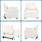 3-in-1 Convertible Sleeper Chair with Adjustable Backrest and Wheels – Grey / Multi-color / Black / Beige, 1-Person Use