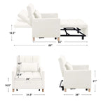 3-in-1 Convertible Sleeper Chair with Adjustable Backrest and Wheels – Grey / Multi-color / Black / Beige, 1-Person Use