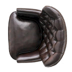 Oversized Bonded Leather Tufted Club Chair – Espresso, 1-Person Use