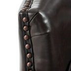Oversized Bonded Leather Tufted Club Chair – Espresso, 1-Person Use