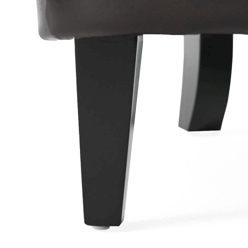 Oversized Bonded Leather Tufted Club Chair – Espresso, 1-Person Use