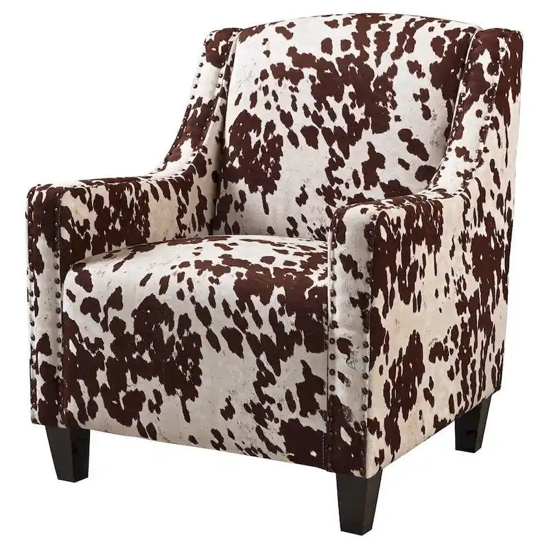 Cow Print Velvet Club Chair – Multi-Color, 1-Person Use