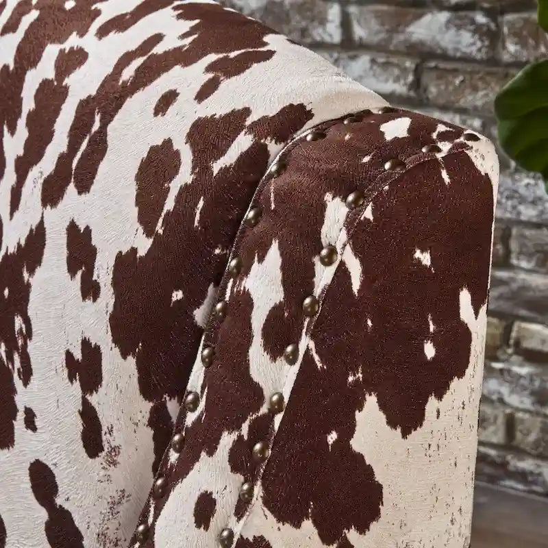 Cow Print Velvet Club Chair – Multi-Color, 1-Person Use