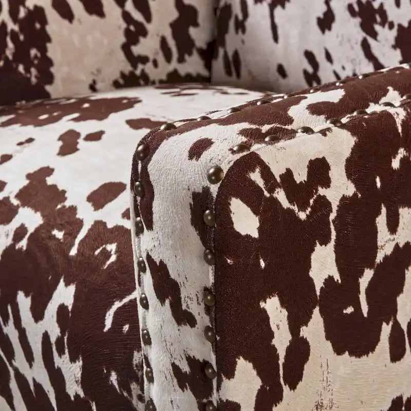 Cow Print Velvet Club Chair – Multi-Color, 1-Person Use