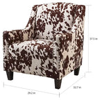 Cow Print Velvet Club Chair – Multi-Color, 1-Person Use