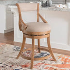 Big & Tall 360° Swivel Counter Stool with Padded Back – Natural, 1-Person Use