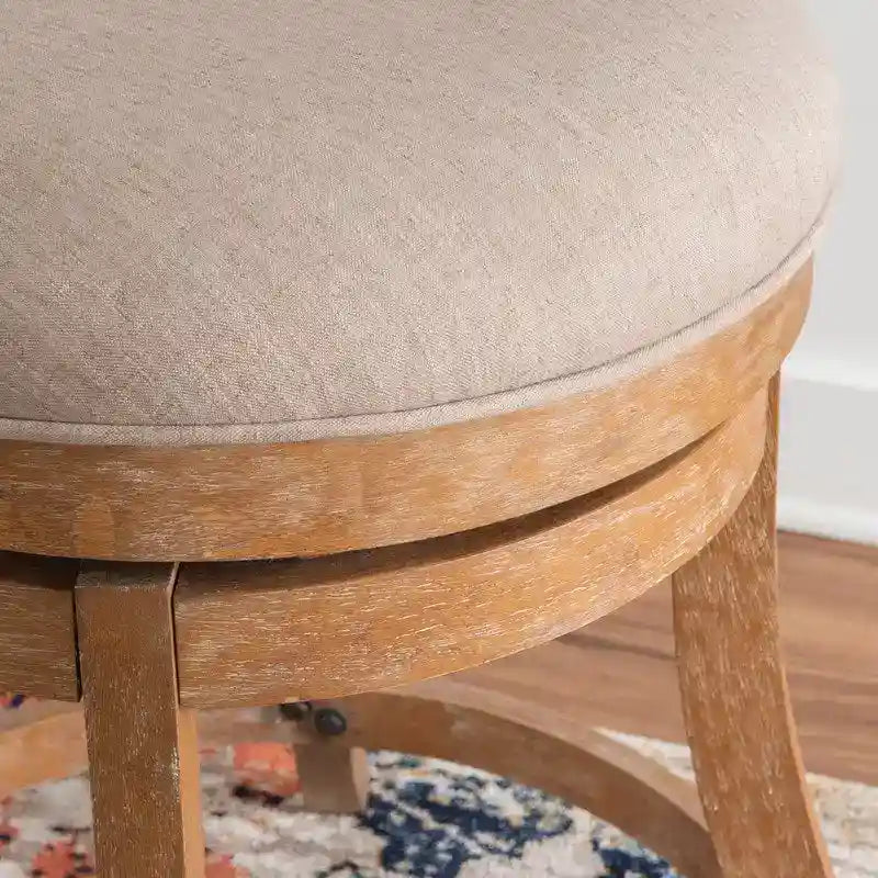 Big & Tall 360° Swivel Counter Stool with Padded Back – Natural, 1-Person Use