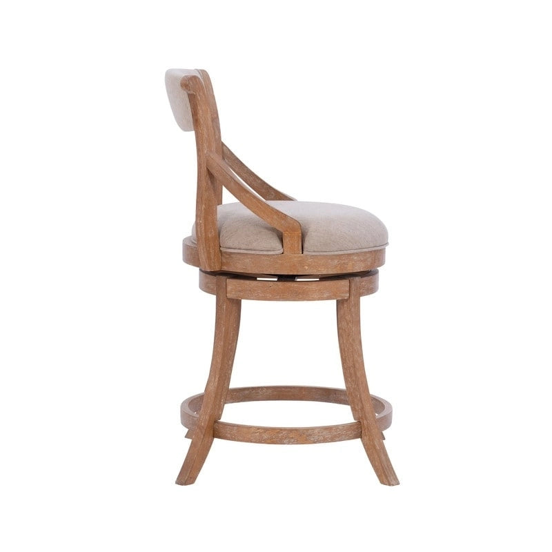 Big & Tall 360° Swivel Counter Stool with Padded Back – Natural, 1-Person Use